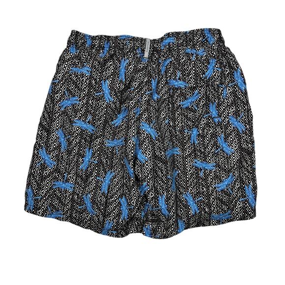 Bugatchi AOP Dragonfly Geometric Built In Brief Swim Trunks Blue Black Medium - Picture 2 of 7